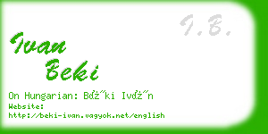 ivan beki business card